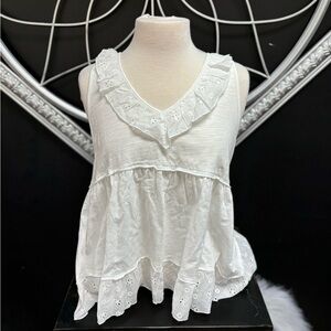 Breezy lace detail top